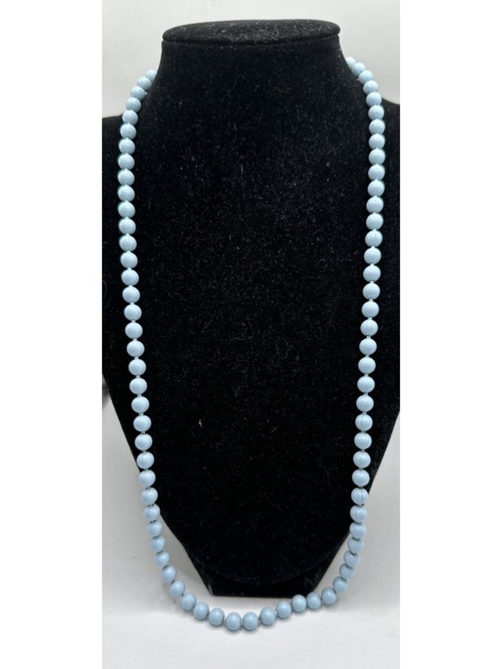Oops a Daisy Lite Blue Enamel Metal Bead Ball Chain Necklace, 24 Inches.